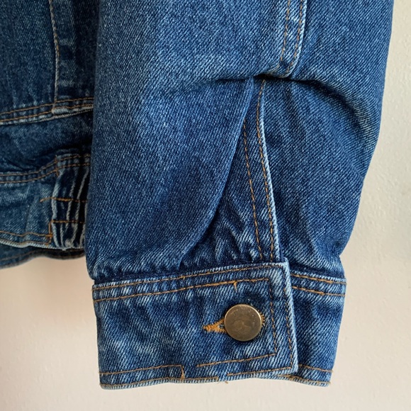 Vintage Trailmaster New York Los Angeles Blue Jean Cotton Denim Hooded Jacket XL - Picture 6 of 16